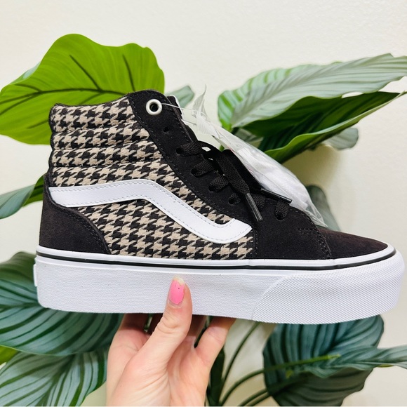 🍂NEW🤎 Vans Filmore High Plaid Brown Platform Sneakers - Picture 3 of 7